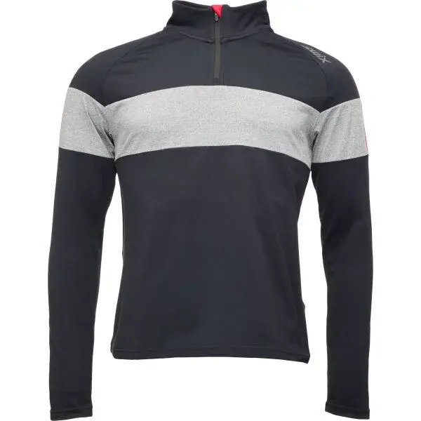 Swix TISTA 1/2 MID LAYER M Pánska mikina so stojačikom, čierna, veľkosť