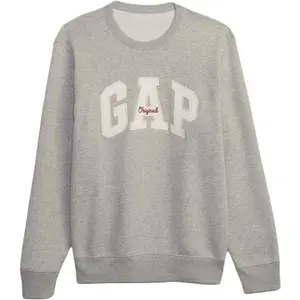 GAP CREWNECK LOGO Pánska mikina, sivá, veľkosť