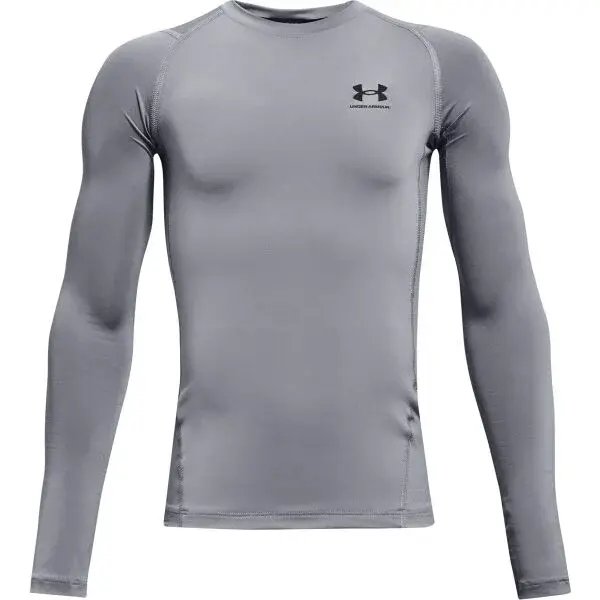 Under Armour HG ARMOUR LS Chlapčenské  tričko s dlhým rukávom, sivá, veľkosť M