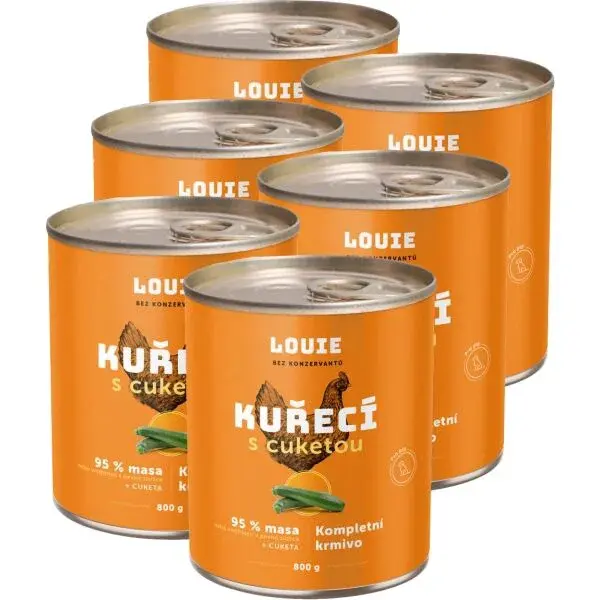 LOUIE KURACIE S CUKETOU 6 x 800 G Konzerva pre psov, oranžová, veľkosť
