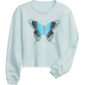GAP V-XLS FT FLIPPY CREW Dievčenská mikina, svetlomodrá, veľkosť
