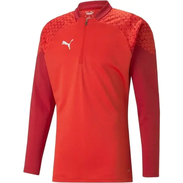 Puma TEAMCUP TRAINING 1/4 ZIP TOP Pánska športová mikina, červená, veľkosť XXL