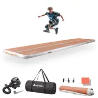 Airtrack inSPORTline Airstunt 500x100x10 cm mocha mousse s elektrickou pumpou