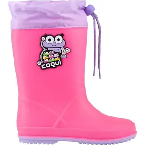 Coqui RAINY COLLAR Detské čižmy, ružová, veľkosť