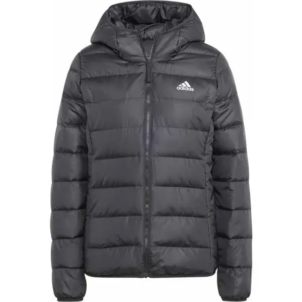 adidas ESSENTIALS  MIDWEIGHT DOWN HOODED Dámska bunda, čierna, veľkosť