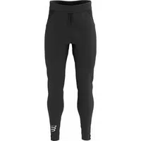Compressport HYBRID SEAMLESS HURRICANE PANTS Pánske vetruodolné bežecké nohavice, čierna, veľkosť