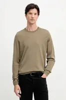 Vlněný svetr BOSS Leno-P pánský, černá barva, 50468239