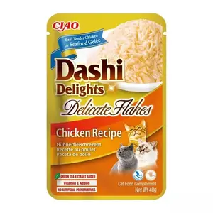 Inaba Dashi Delights Delicate Flakes vlhké krmivo pre mačky - kuracie 40 g