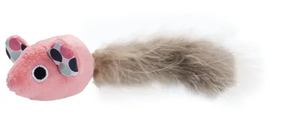 GimCat Dream Tail plyšová myš, hračka pre mačky - ružová a modrá Ružová - 1 ks
