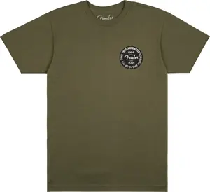 Fender Strat 70th Badge Tee, Olive, M