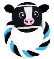 GimDog Country Ring obruč žvýkacího lana s míčem ve tvaru zvířete Kráva