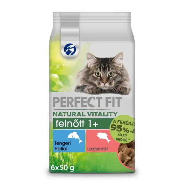 Perfect Fit Natural Vitality vlhké krmivo - s lososem a mořskými rybami 6 x 50 g