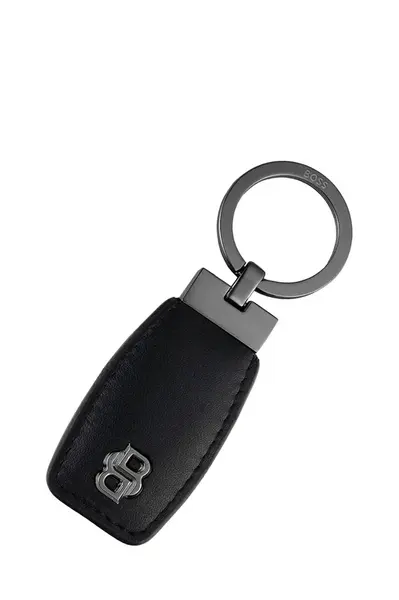 Přívěsek na klíče BOSS Double B Black & Gun černá barva
