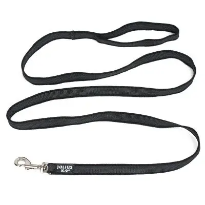 Julius-K9 pogumované vodítko, černé / 20 mm 2 m (216GM-S2)