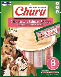 INABA Dog Churu Pyré - Kuře s lososem 8 x 20 g