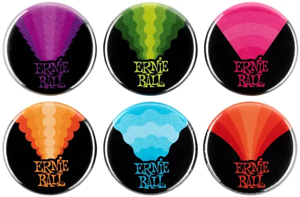 Ernie Ball Colors of Rock'N'Roll 1" Assorted Buttons 6pk