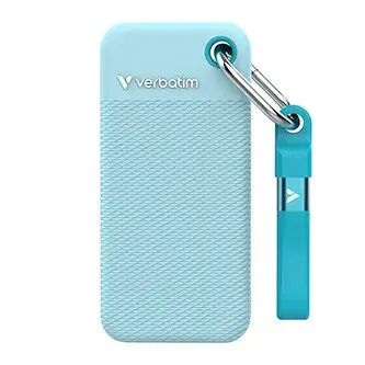 Verbatim 32324, SSD Externí Pocket SSD letní edice, 32324, 1000GB, polární modrý, obsahuje 2x gumový kryt(černý a polární modrý), USB C