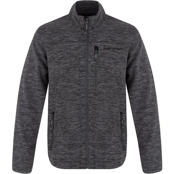 Hannah SANTON II Pánská fleecová mikina, tmavě šedá, velikost
