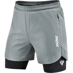 RDX T16 2V1 COMPRESSION MMA SHORTS Kraťasy na MMA, šedá, velikost XXL
