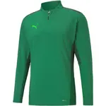 Puma TEAMCUP 1/4 ZIP TOP Pánská tréninková mikina, zelená, velikost