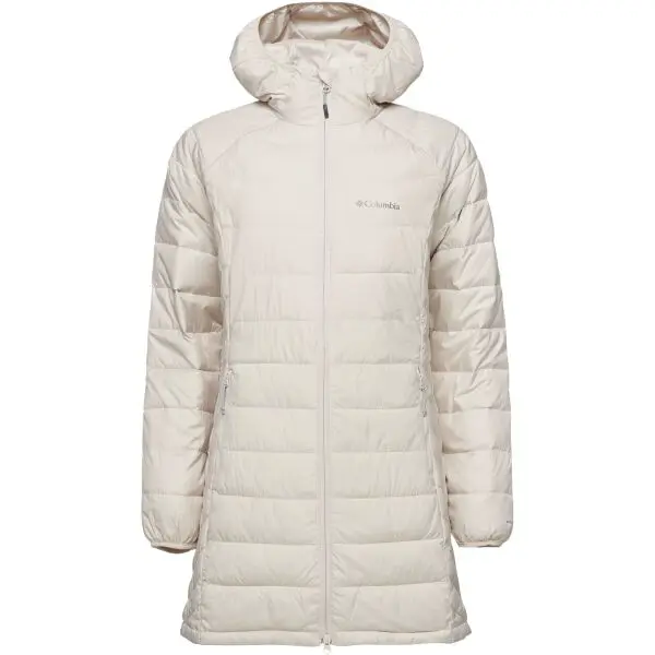 Columbia POWDER LITE II MID JACKET Dámská dlouhá zimní bunda, béžová, velikost