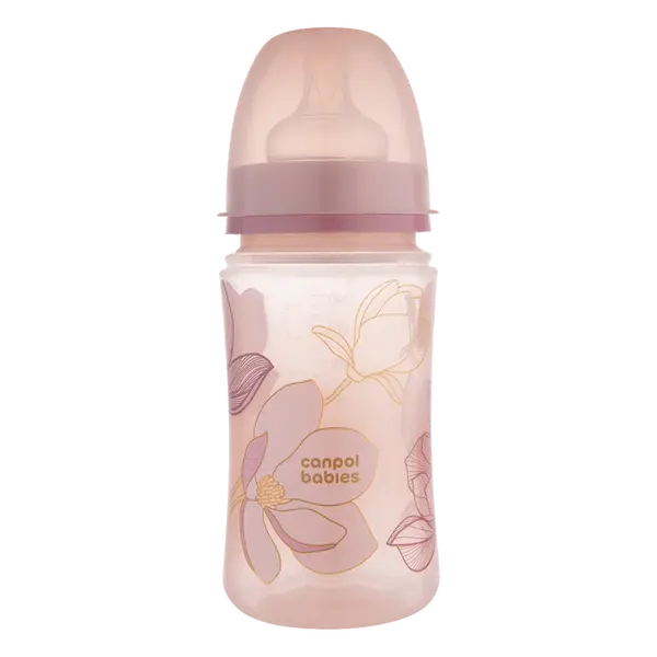 CANPOL BABIES Lahev antikoliková EasyStart Gold růžová 240 ml