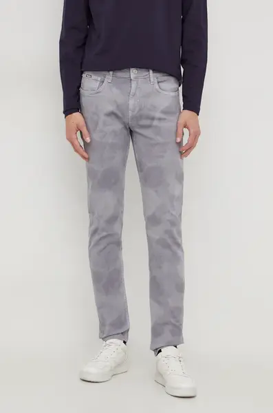 Džíny Pepe Jeans SLIM JEANS CLOUDED pánské, šedá barva, PM207399