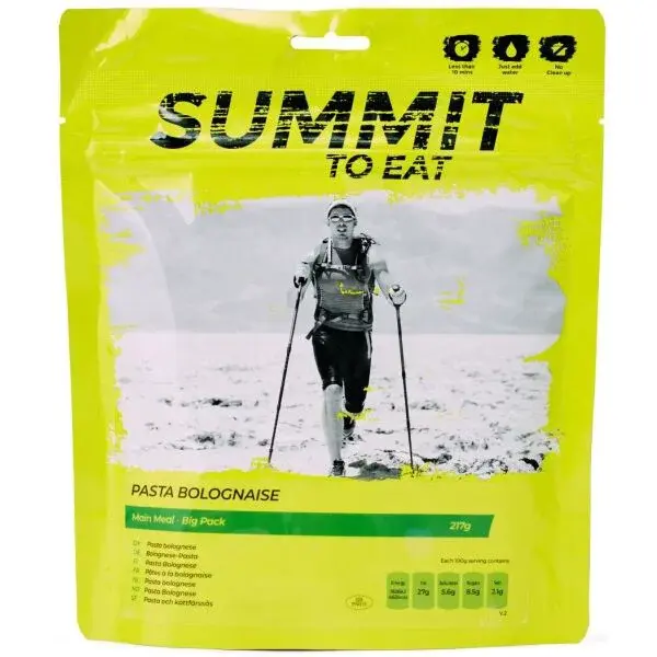 SUMMIT TO EAT BOLOŇSKÉ TĚSTOVINY 217 G Dehydrovaná strava, dummy, velikost