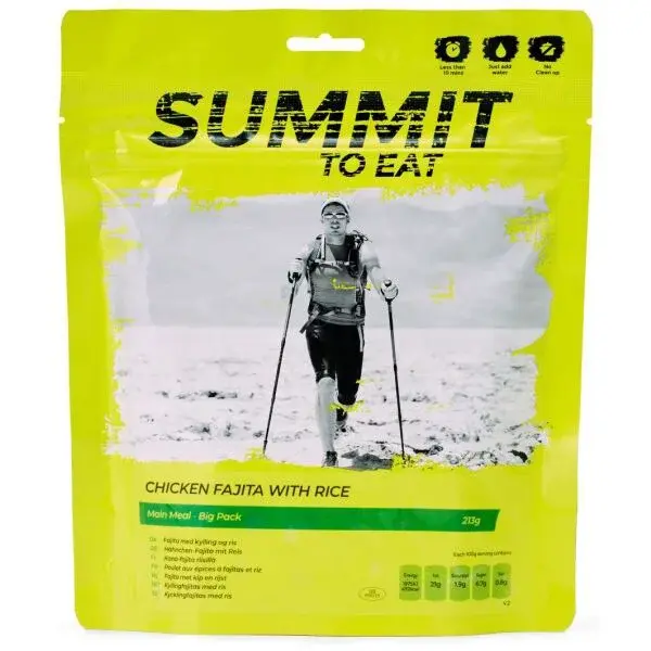 SUMMIT TO EAT KUŘE FAJITA S RÝŽÍ 213 G Dehydrovaná strava, dummy, velikost