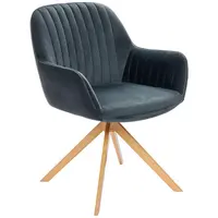 MID.YOU ŽIDLE S PODRUČKAMI, samet, přírodní barvy, tmavě šedá