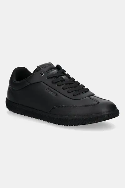 Sneakers boty Calvin Klein LOW TOP LACE UP LTH černá barva, HM0HM01790
