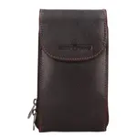 Kožená kabelka na mobil a doklady Greenwood Phone - tmavo hnedá