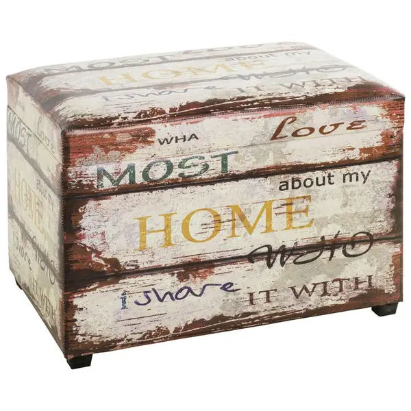 TRUHLOVÁ LAVICE, textil, kompozitní dřevo, 58/42/39 cm