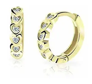 Cutie Jewellery Dětské kruhové náušnice ze žlutého zlata C3339-80-X-1 bílá