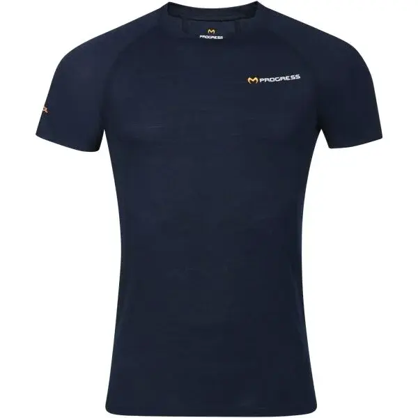 PROGRESS MA NKR 125 Pánské merino triko s krátkým rukávem, černá, velikost