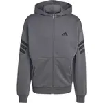 adidas FI 3 STRIPES FULL ZIP HOODED M Pánská mikina, tmavě šedá, velikost