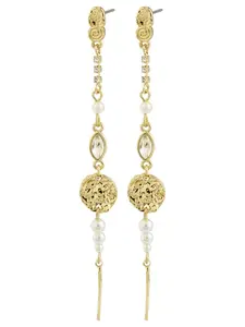 Pilgrim Náušnice 'Fire'  zlatá / perlovo biela