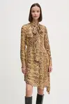 Šaty Sisley hnědá barva, mini, 4YBMLV065