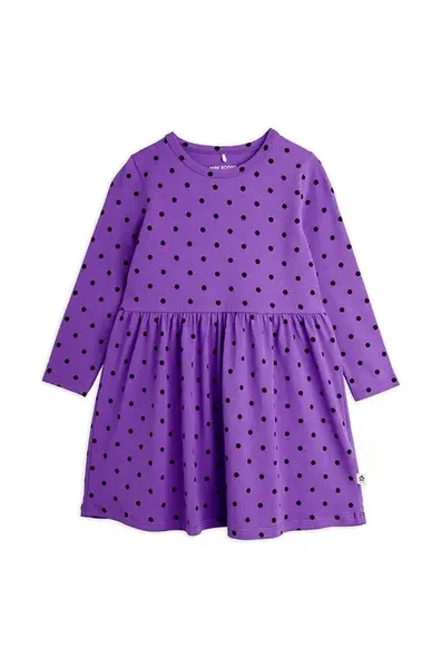 Dívčí šaty Mini Rodini fialová barva, mini, 2475011145