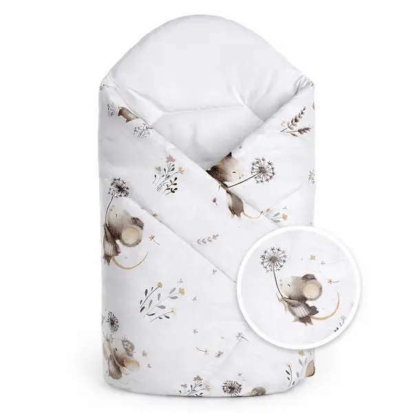 Zavinovačka pre bábätko Klasik Malá myška, biela/sivá