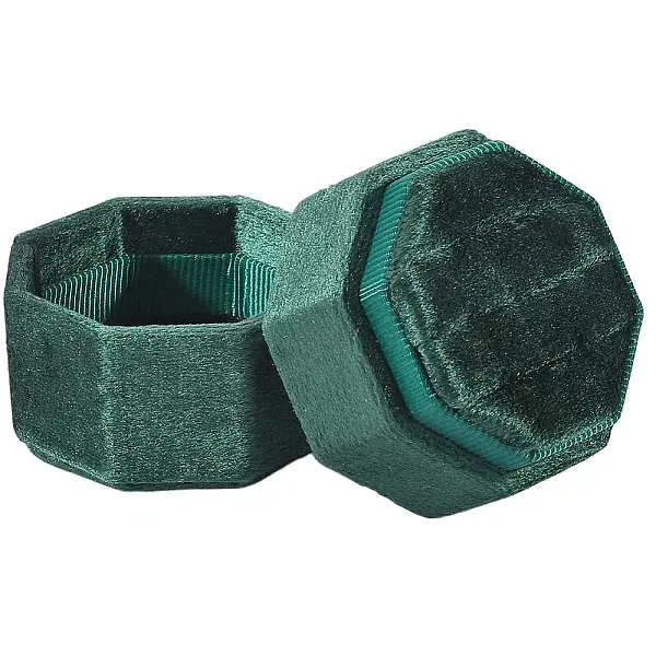 Velvet Cover Plastic Couple Ring Box
