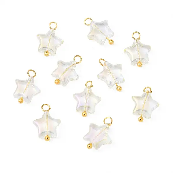 10Pcs Glass Pendants