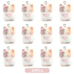 Cat Shape Flocky Opaque Resin Pendants