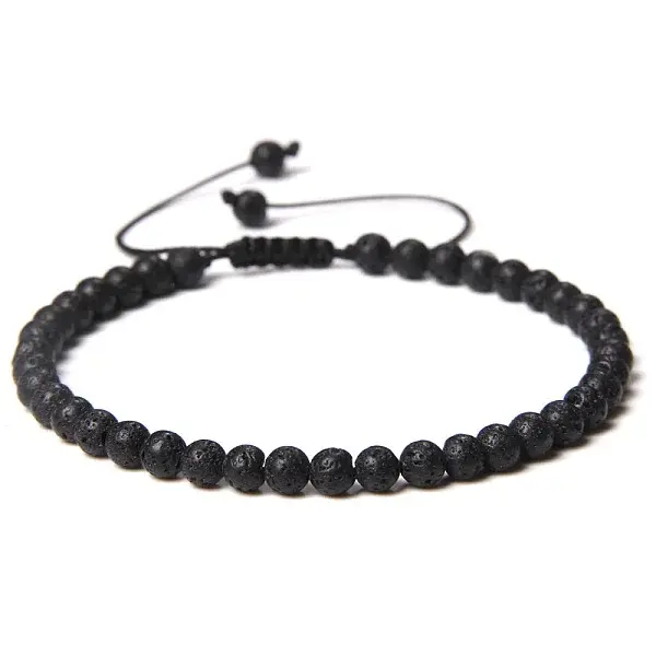 Adjustable Women's Lava Rock Beaded Bracelet