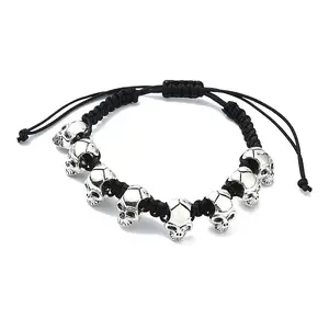 Adjustable Alloy Braided Beads Bracelets