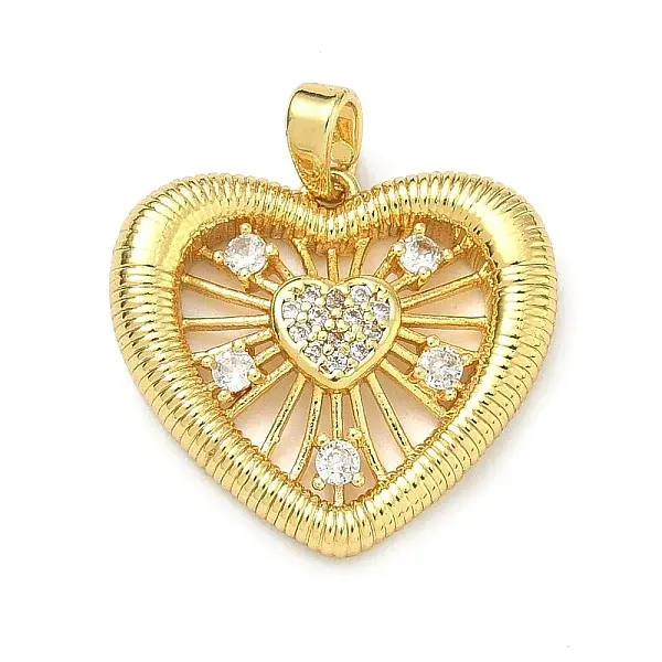 Brass Micro Pave Clear Cubic Zirconia Pendants