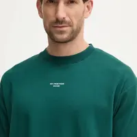 Bavlněné tričko Drôle de Monsieur Le T-Shirt Slogan Classique zelená barva, s potiskem, PERM-TS202-CO002-DGN