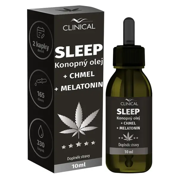 CLINICAL Sleep konopný olej + chmel + melatonin 10 ml