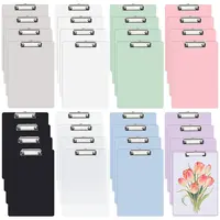 32Pcs 8 Colors Rectangle PP Plastic Clipboards