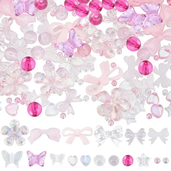 Transparent Mixed Styles Acrylic Beads